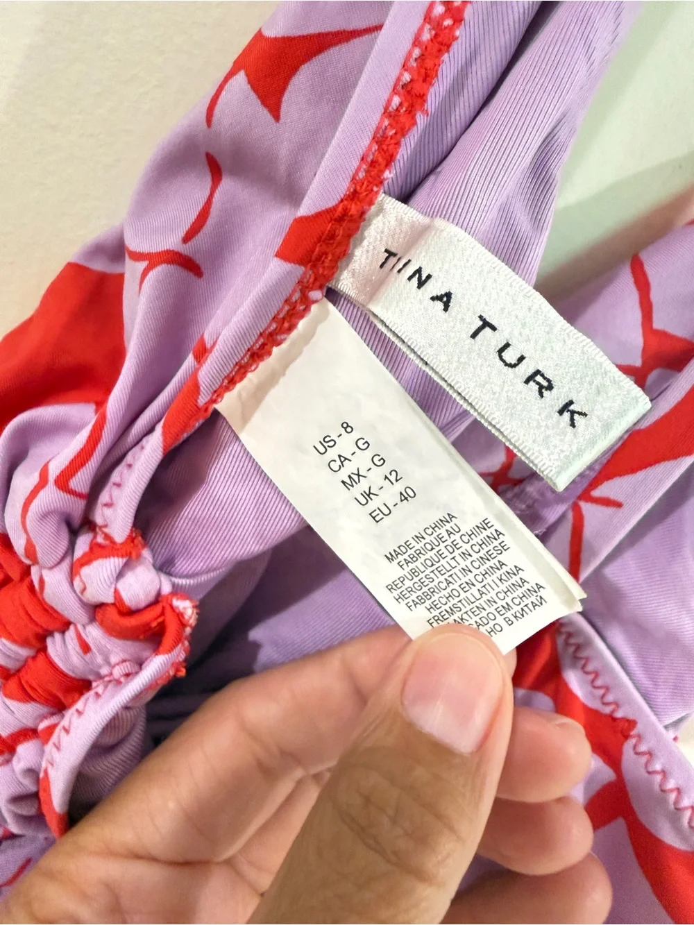 Trina Turk Red & Pink Floral Halter Swim One-Piece